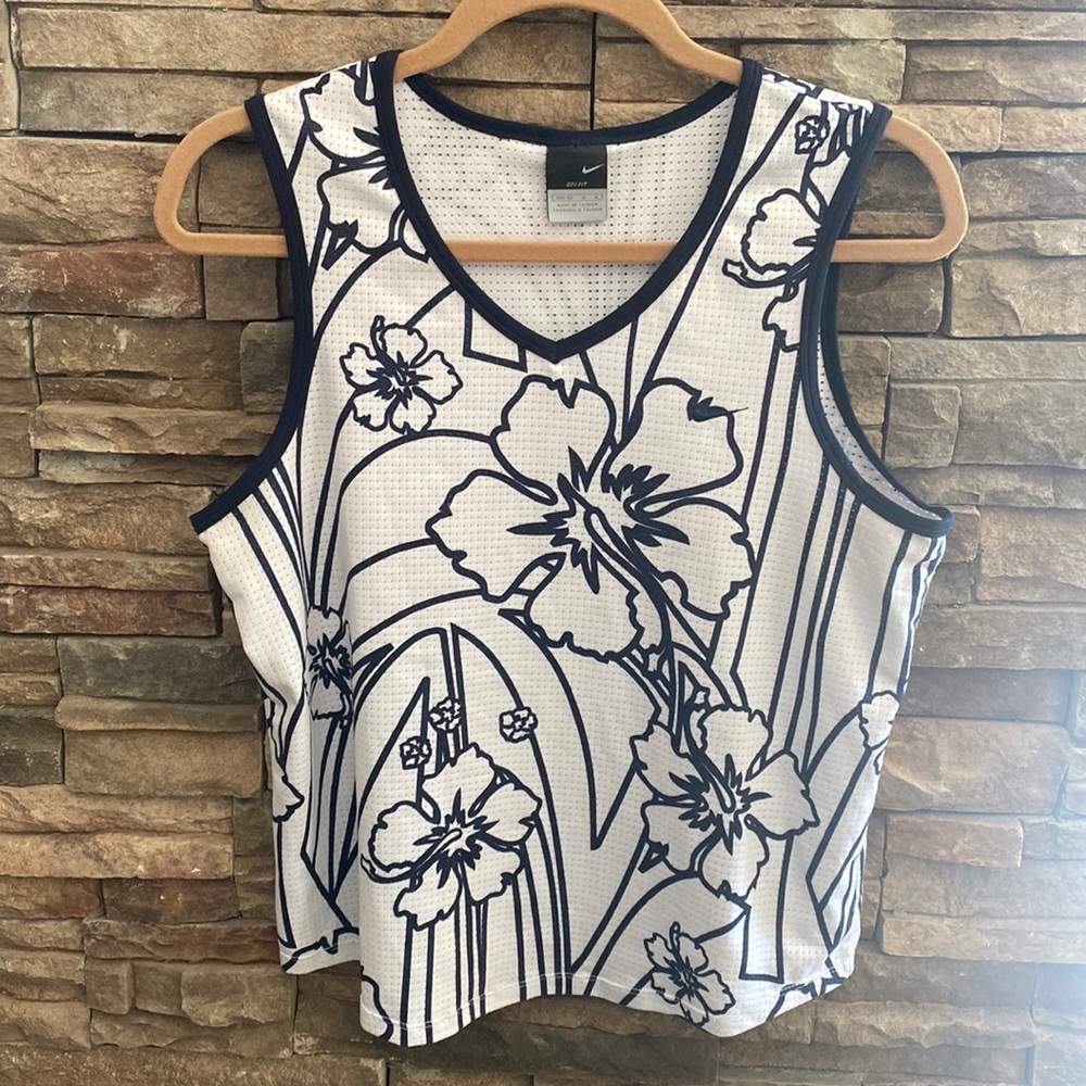 Nike Dri-fit floral mesh tank top size Medium